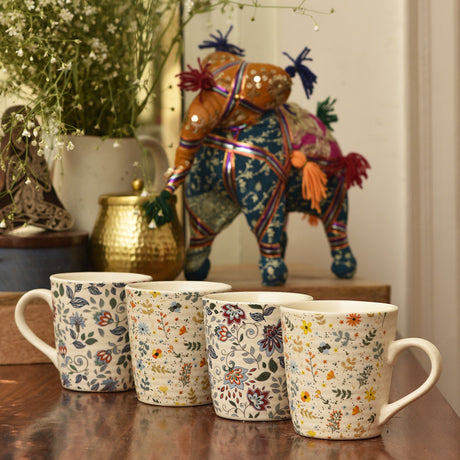 Ceramic Coffee Mugs Assorted D - Set of 4