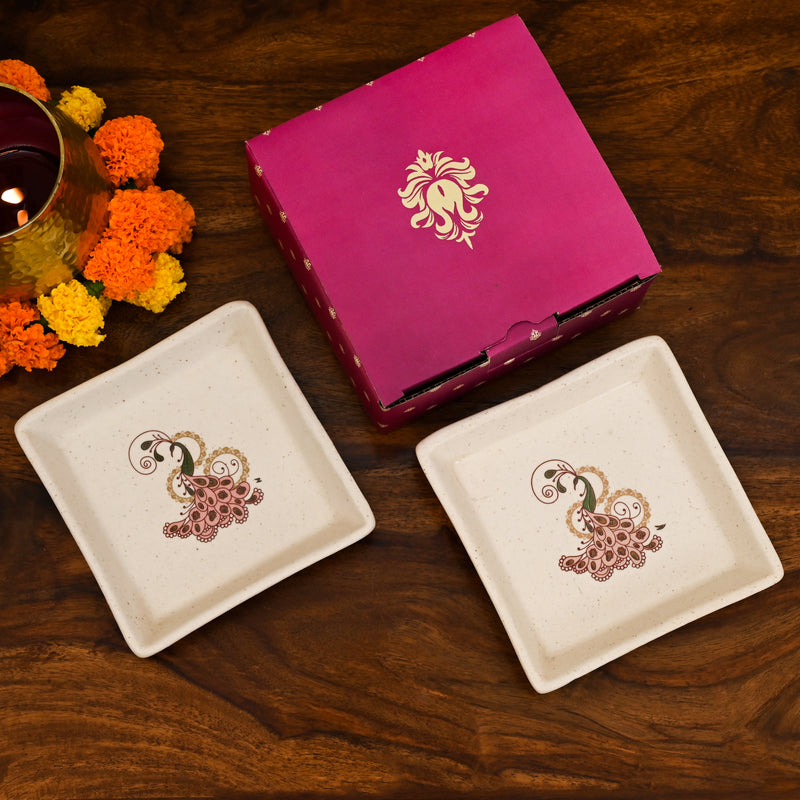 Set of 2 Handmade cookie Platters- Diwali Gift Box | Wings of Freedom Collection