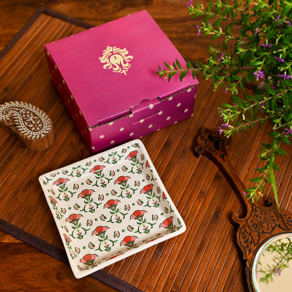 Set of 2 Handmade cookie Platters- Diwali Gift Box | Lotus Collection