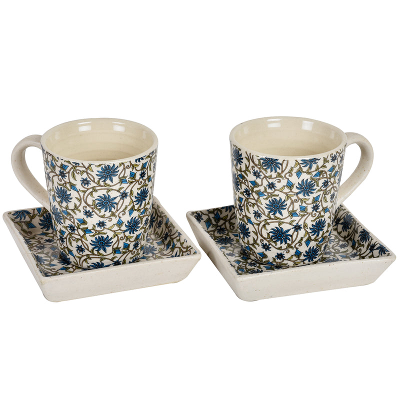 The Royal Gardenia Mug & Platter - Set Of 4