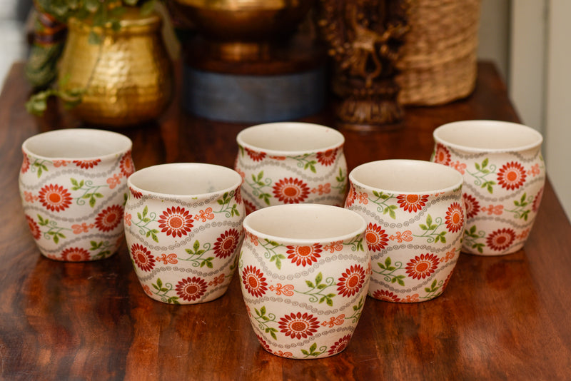 The Autumn Song ceramic Kulhad - Set of 6