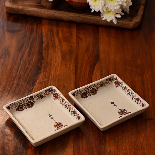 Stoneware Ceramic Tales of Gulnar Snack/breakfast Platters