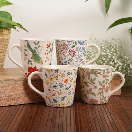 Assorted Hues of Textured Harmony Mugs (Set of 4)