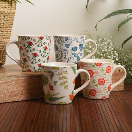 Assorted hues of textured Oasis Coffee Mugs (Set of 4)