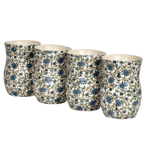 The Royal Gardenia Ceramic Tumblers - Set of 4